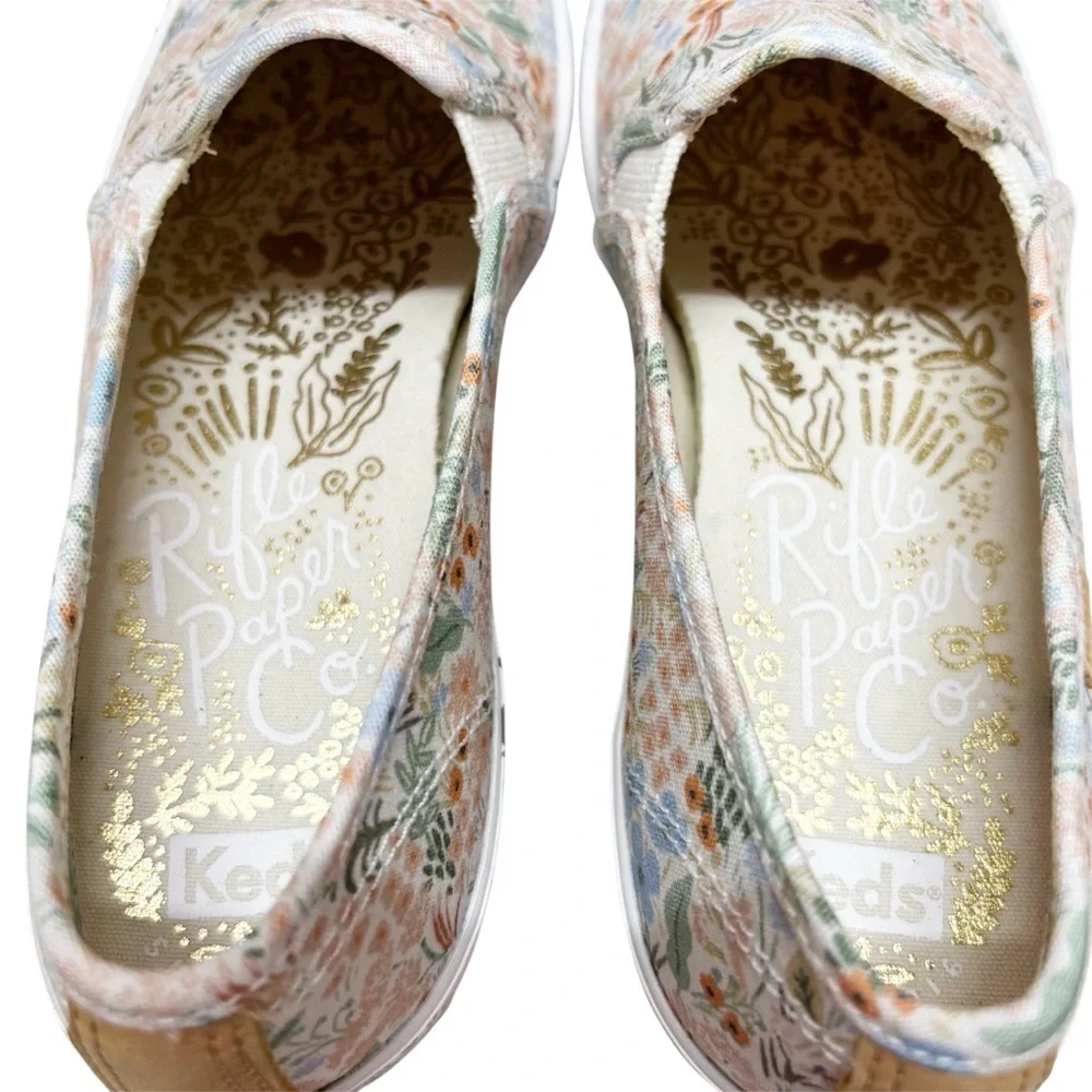 NWOT Keds x Rifle Paper Co Double Decker Meadow Sneakers Floral Casual Slip On 8 - Picture 7 of 12